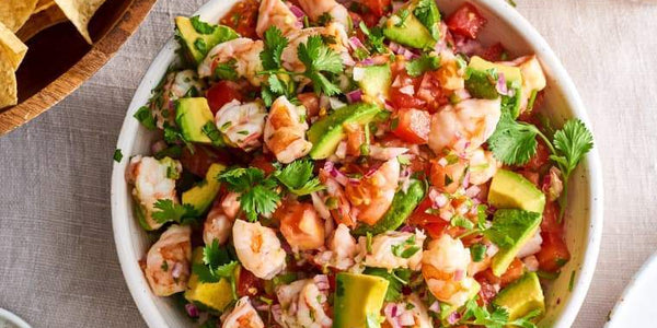 CEVICHE DE CAMARONES CON PALTA