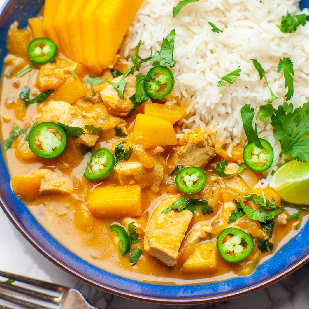 PARA LA MAMÁ ALTERNATIVA: POLLO CON MANGO AL CURRY