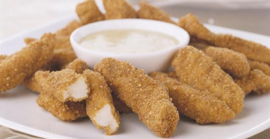 Pavo apanado con dip de miel y mostaza (4 personas)