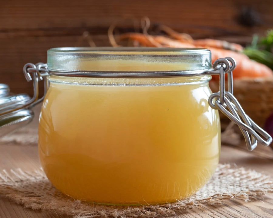 Caldos de hueso Granja Magdalena. Categoría con productos altos en colágeno y proteína.