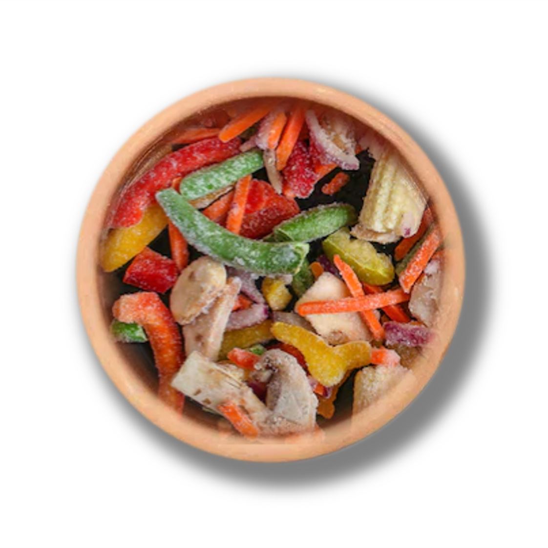 las verduras lista en un pote.