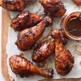Trutros de ala de pollo ideales con BBQ,.